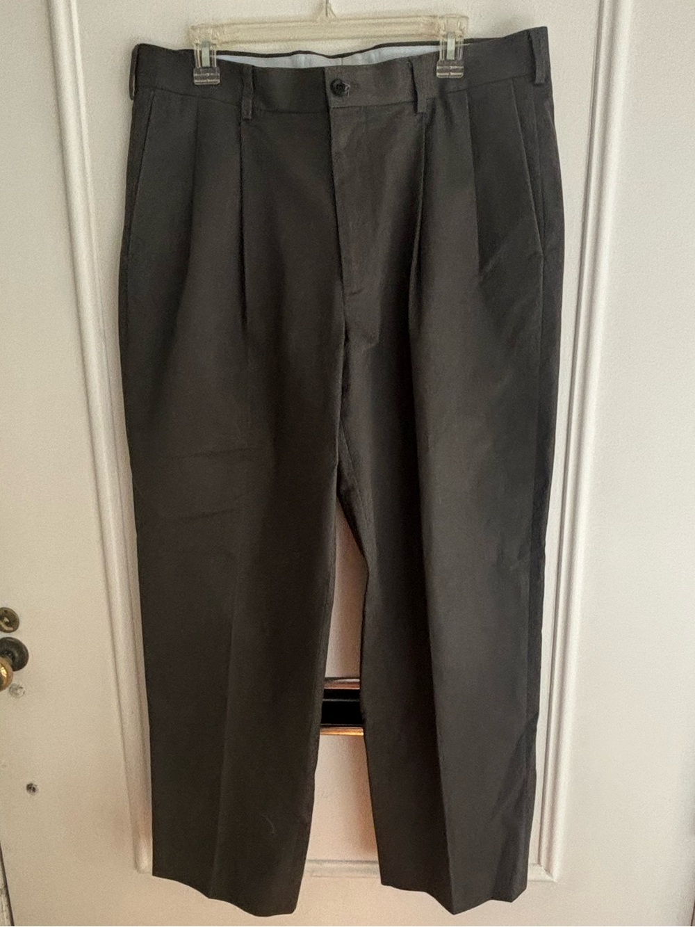 Perry Ellis Charcoal Pleated Men's Dress Pants